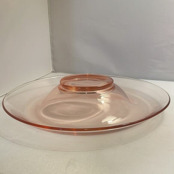 Midcentury Pink Glass “Mushroom” or “Rolled Edge” 11" Console‎ Bowl - Picture 6 of 6